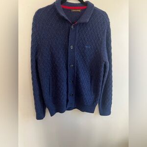 Louis Castel Cardigan Sweater Mens 100 Navy Blue Excellent Wool Blend 5LMSW051
